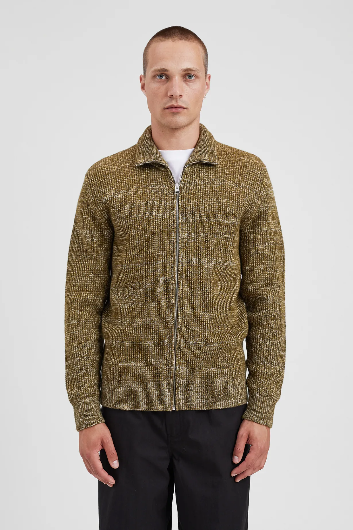 Hagen Wool Cotton Rib Full Zip Jacket>Norse Projects Sale