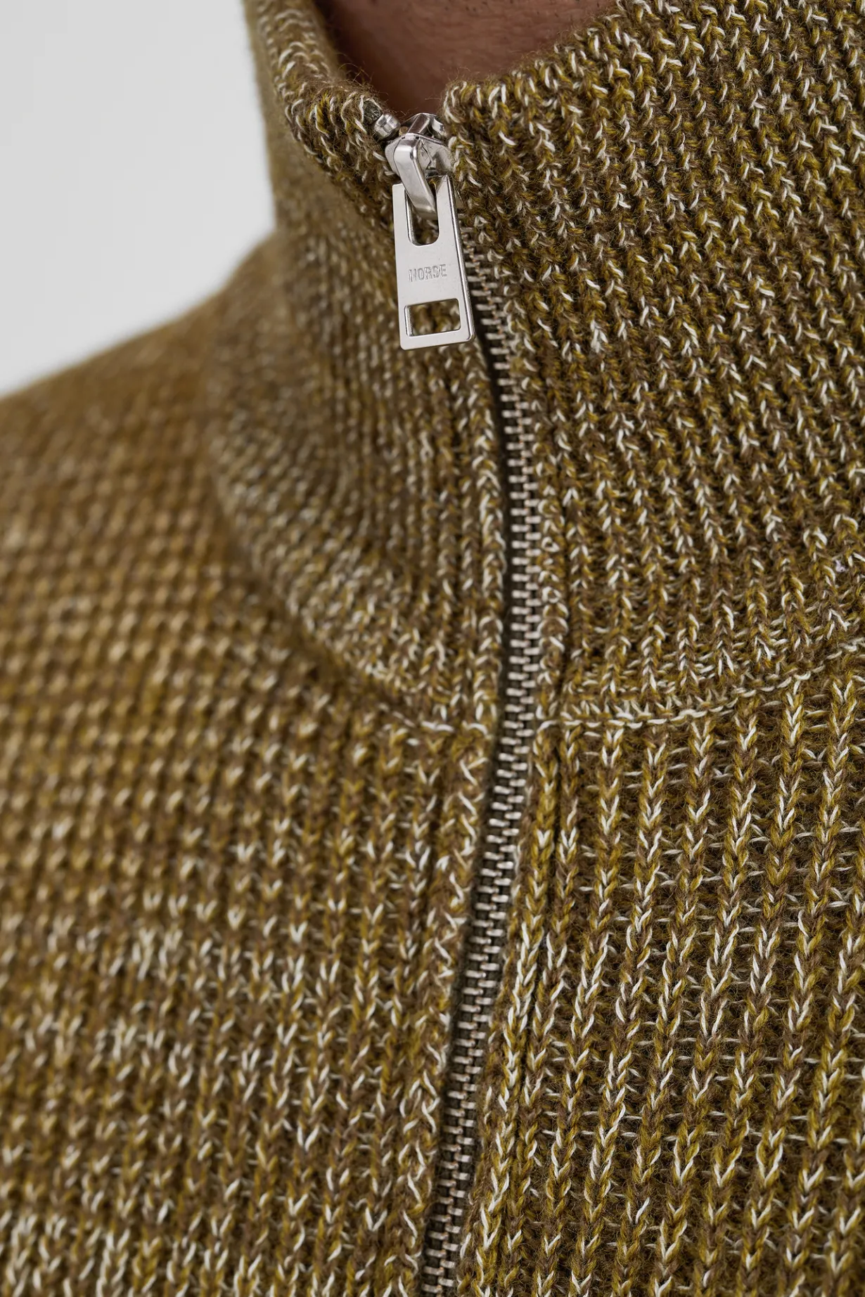 Hagen Wool Cotton Rib Full Zip Jacket>Norse Projects Sale