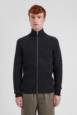 Hagen Wool Cotton Rib Full Zip Jacket><noscript><img width=