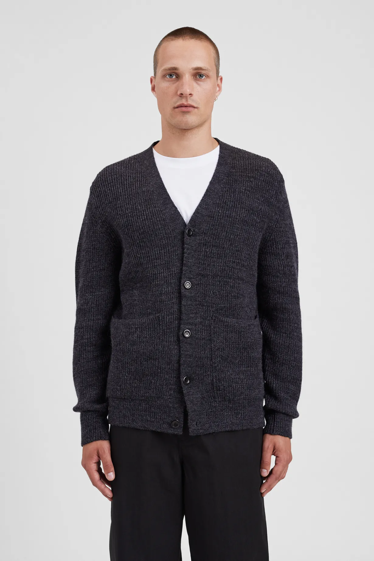 Loki Wool Cotton Rib Cardigan>Norse Projects