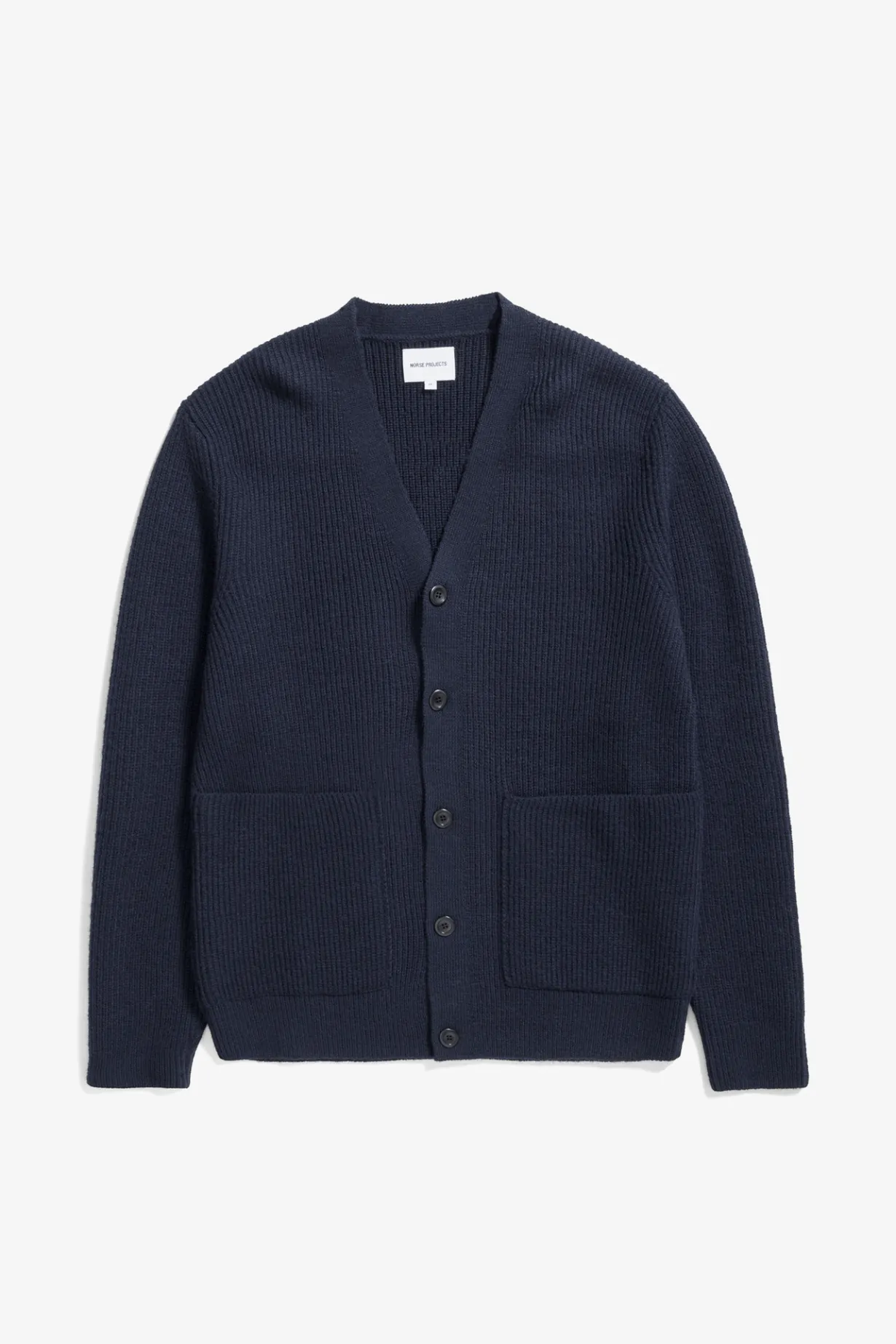 Loki Wool Cotton Rib Cardigan>Norse Projects