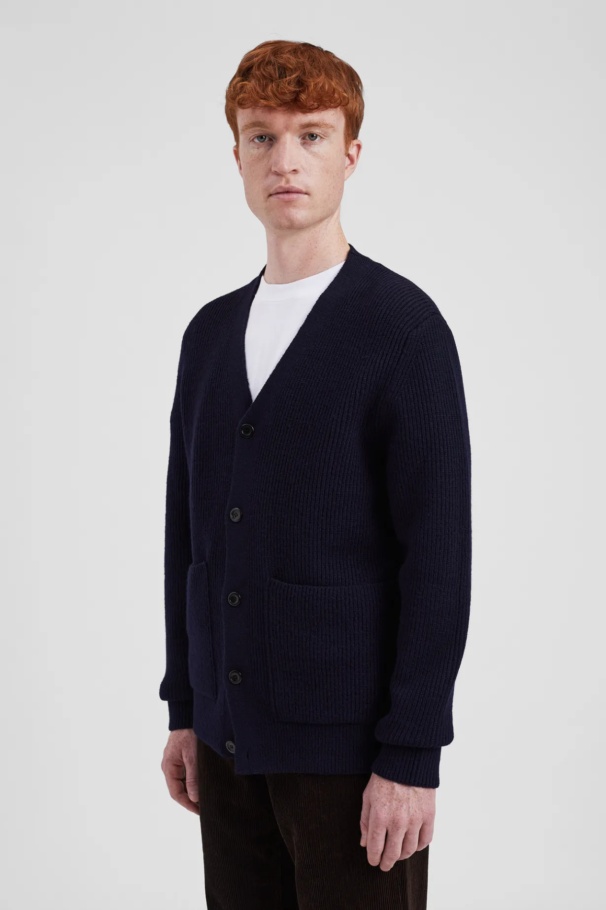 Loki Wool Cotton Rib Cardigan>Norse Projects