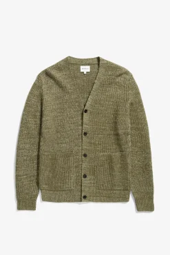 Loki Wool Cotton Rib Cardigan>Norse Projects Online