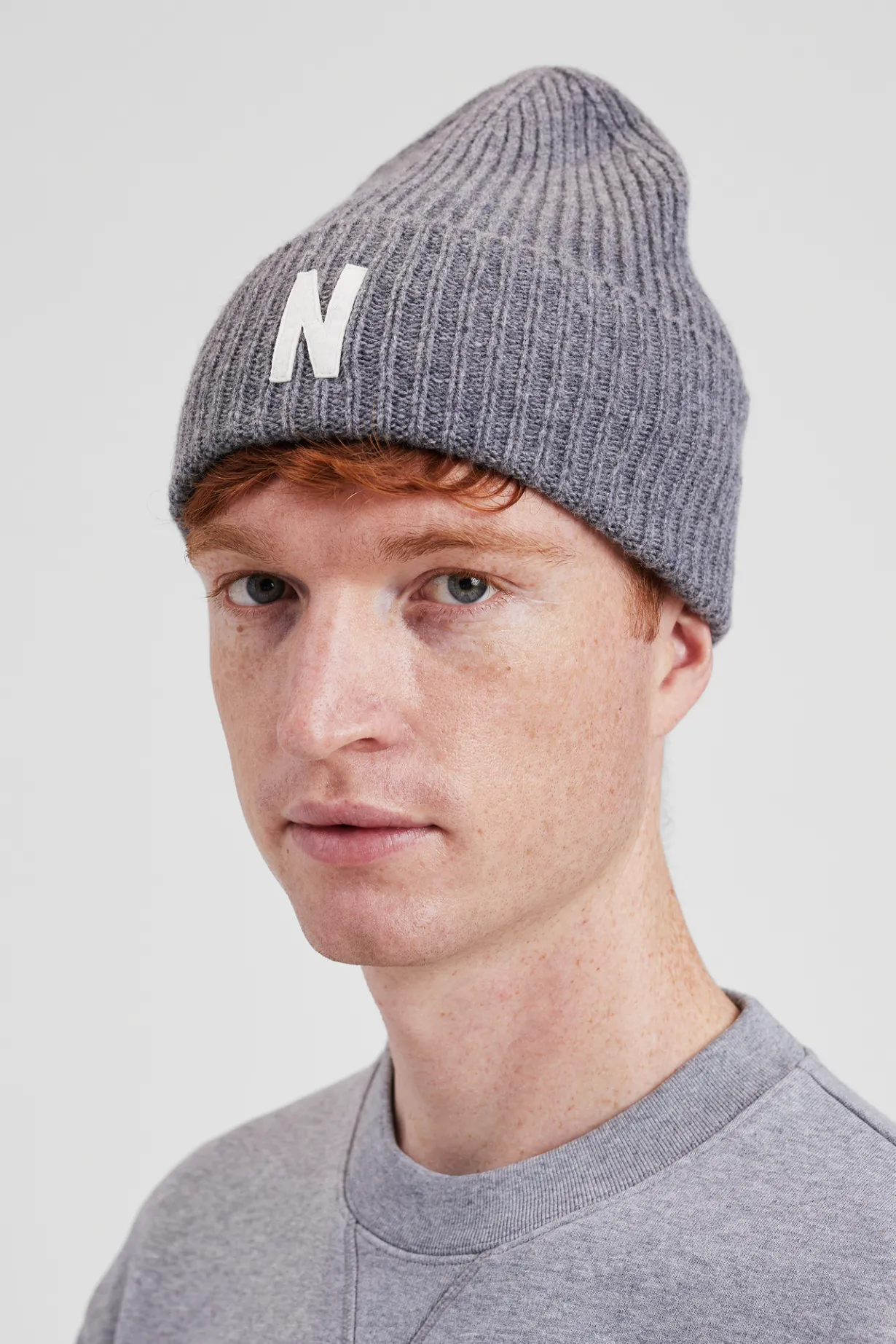 Merino Lambswool Rib N Logo Beanie>Norse Projects Best