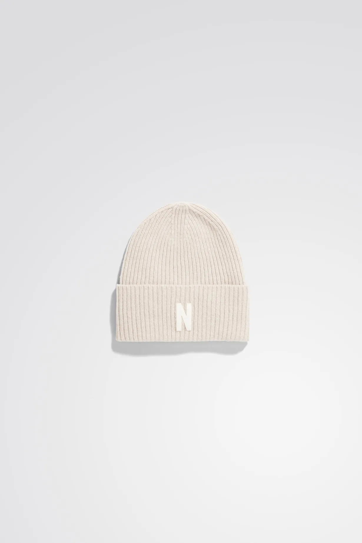 Merino Lambswool Rib N Logo Beanie>Norse Projects New