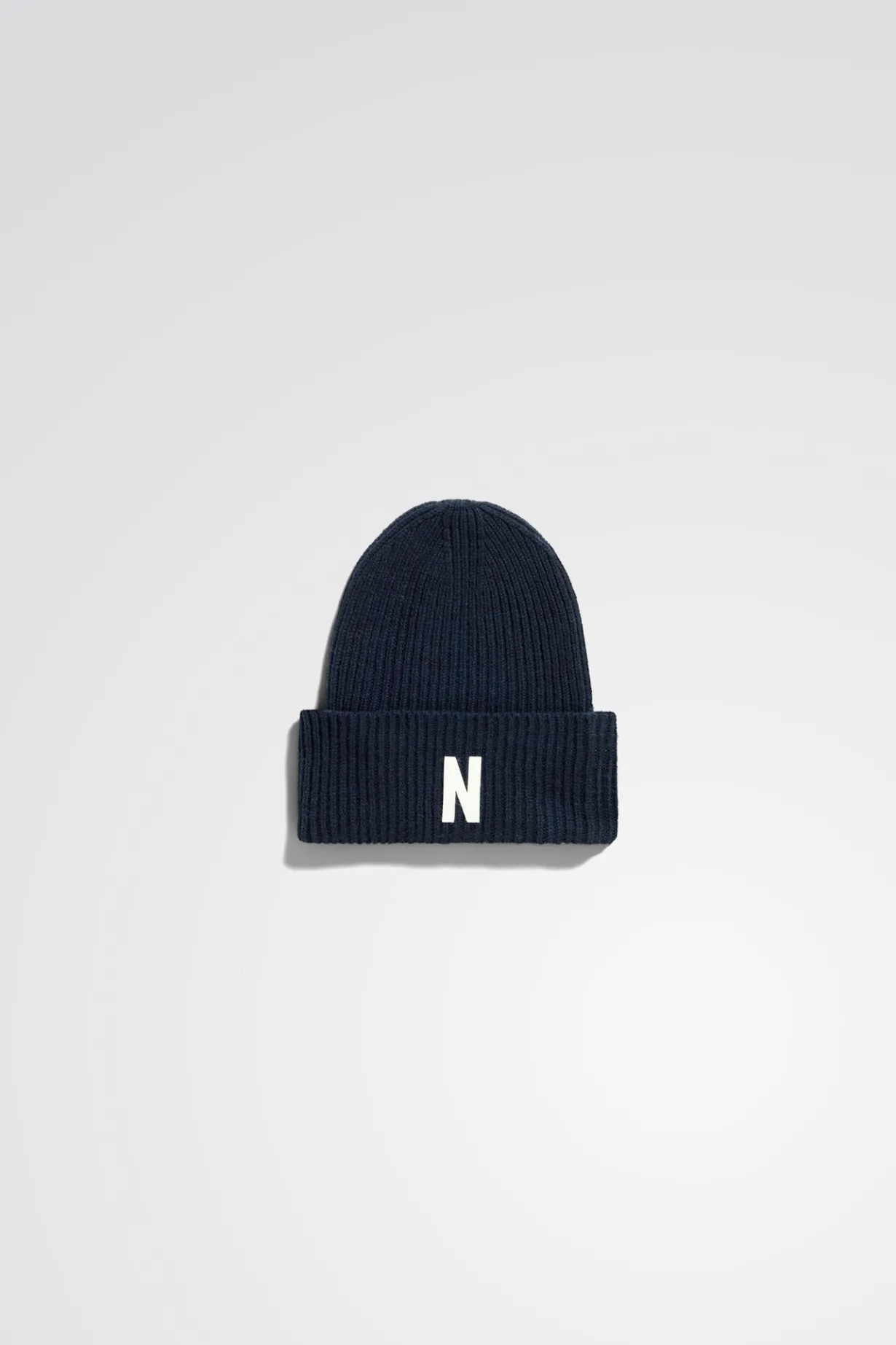 Merino Lambswool Rib N Logo Beanie>Norse Projects