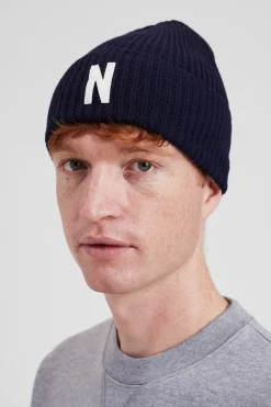 Merino Lambswool Rib N Logo Beanie><noscript><img width=