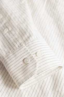 Mo Oversized Striped Shirt><noscript><img width=