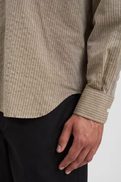 Mo Oversized Striped Shirt><noscript><img width=
