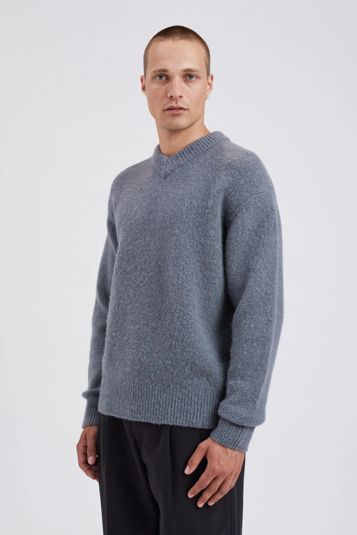 Rasmus Relaxed Brushed V-Neck Sweater>Norse Projects Clearance