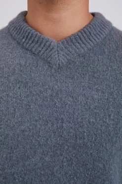 Rasmus Relaxed Brushed V-Neck Sweater><noscript><img width=